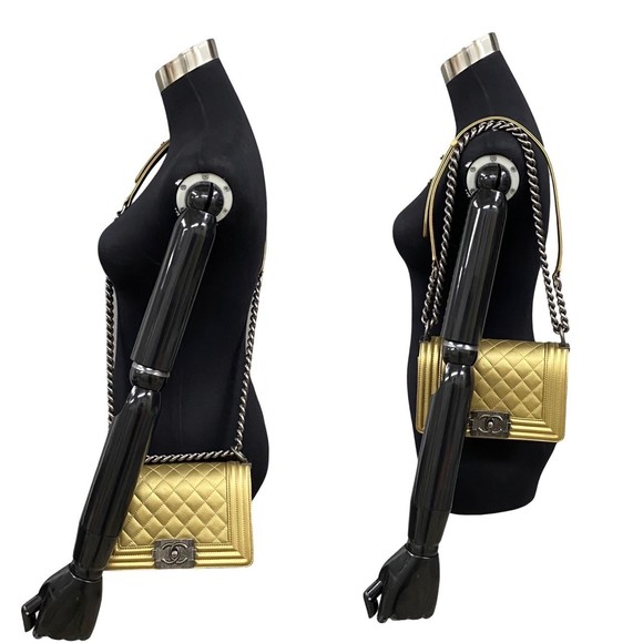 Chanel Chain Gold Bag Boy Caviar Shoulder Skin - Picture 1 of 11